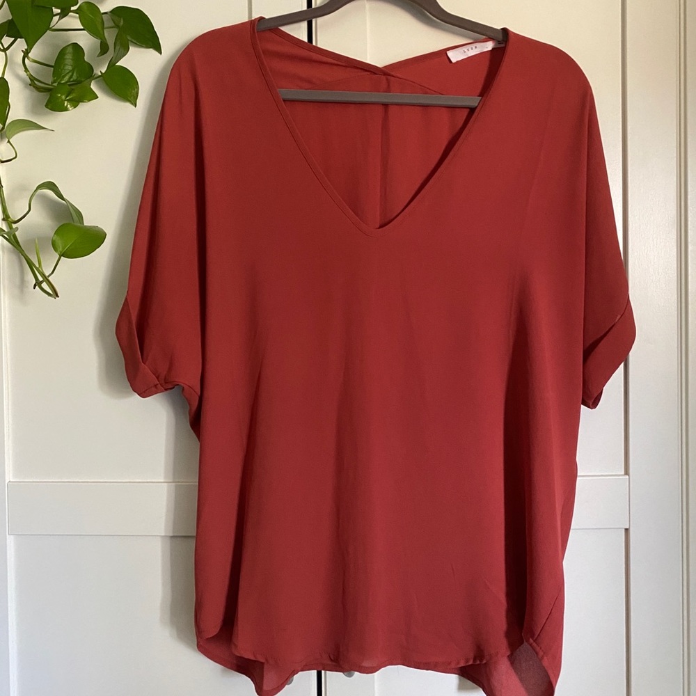 Lightweight burnt-orange blouse